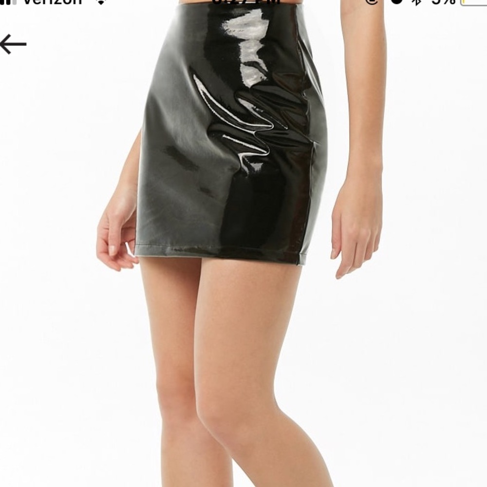 Black vinyl skirt